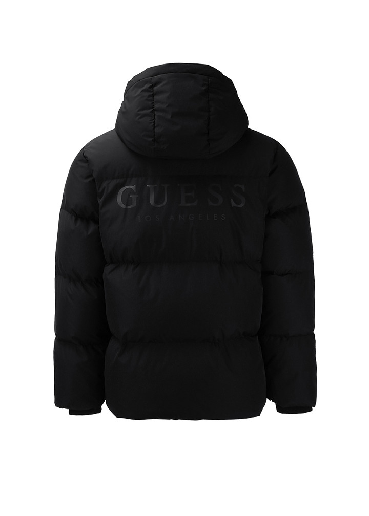 guess 19冬男女同款纯色连帽面包排羽绒服