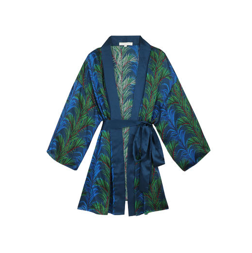 THE FABRIC UNION「经典系列」女士真丝印花和服式睡袍 “情迷摩洛哥” 商品图3