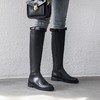 TXYL-T599        秋冬新款圆头平底过膝粗跟长筒靴漆面后拉链纯色百搭高筒靴 商品缩略图2