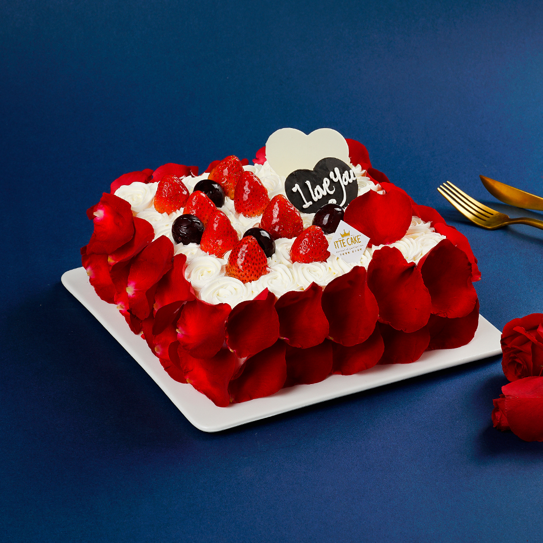 【百丽玫瑰】玫瑰鲜花草莓蛋糕  