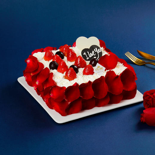 【百丽玫瑰】玫瑰鲜花草莓蛋糕   商品图0