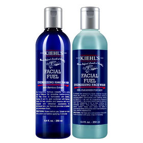 【香港直邮】Kiehl's/科颜氏 活力男士护肤品2件套装 （洗面奶250ml+爽肤水250ml）