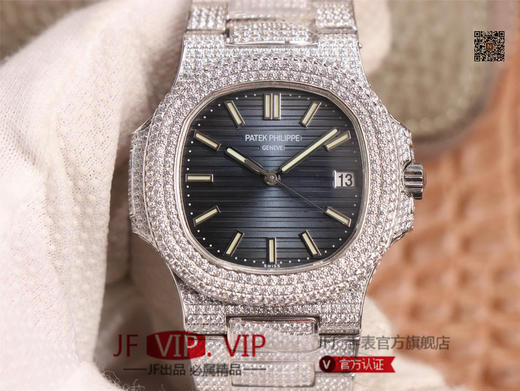 R8百达fei丽，机芯采用进囗9015改CaI.324 S C 自动机械机芯，腕表直径40毫米，18K白金施华洛世奇美钻，蓝宝石双面水晶镜面，日历功能显示，男士腕表，自动机械机芯，精钢表带，透底。 商品图0