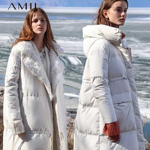 Amii 超长羽绒服！温暖又轻盈，比裹大被子还暖和！90%白鸭绒中、长款，蓬松轻暖时尚，无惧寒冬！ 商品图3