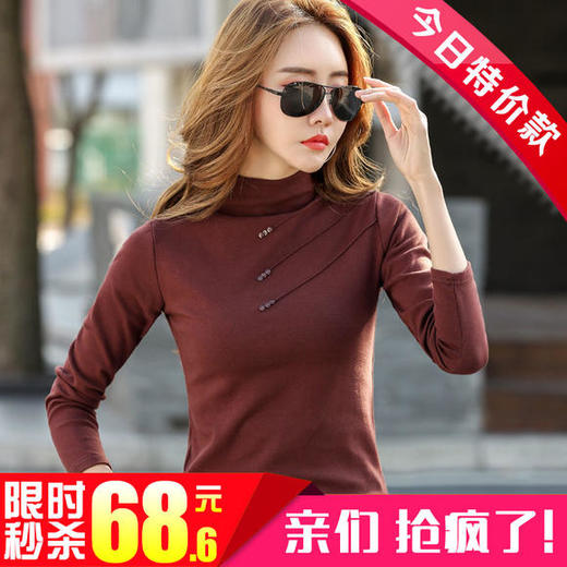  AB-BC3350新款秋冬韩版加厚加绒半高领打底衫TZF 商品图0