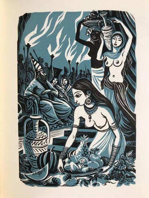 王尔德《莎乐美》 王尔德次子维维安·贺兰译本 Frank Martin版画插图 刺绣布面精装带书匣 商品图7