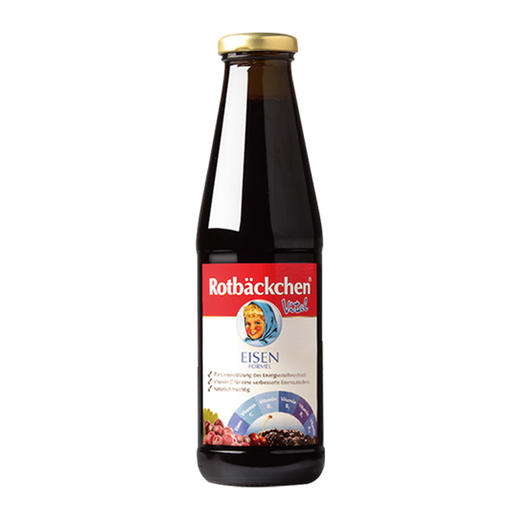 小红脸德国进口Rotbackchen多维铁450ml 儿童补铁成人补铁补血口服液液体维b 商品图0