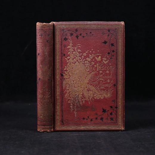 1875年 儒勒·米什莱《虫》 140幅精美版画插图 漆布精装18开 商品图0