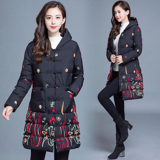 FLO-1898-833冬装新款洋气中长款羽绒棉服棉袄 商品图1