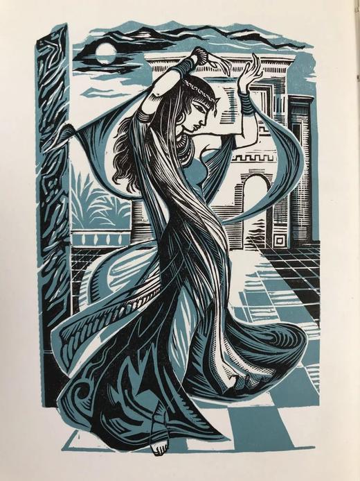 王尔德《莎乐美》 王尔德次子维维安·贺兰译本 Frank Martin版画插图 刺绣布面精装带书匣 商品图11
