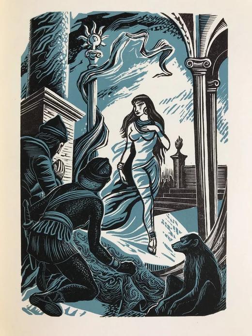 王尔德《莎乐美》 王尔德次子维维安·贺兰译本 Frank Martin版画插图 刺绣布面精装带书匣 商品图9