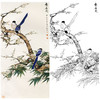 田世光工笔竖幅花鸟白描底稿-《报春图》-多种白描尺寸可选-SG64 商品缩略图0