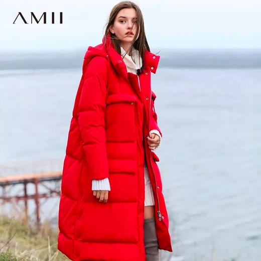 Amii 超长羽绒服！温暖又轻盈，比裹大被子还暖和！90%白鸭绒中、长款，蓬松轻暖时尚，无惧寒冬！ 商品图1