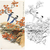 田世光工笔竖幅花鸟白描底稿-《西山远眺》-多种白描尺寸可选-SG71 商品缩略图0