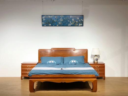 红桥红 家具严选  缅甸花梨(大果紫檀）  【素面直背高低床】 商品图0