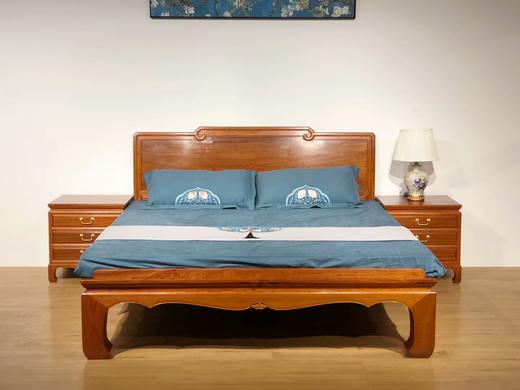 红桥红 家具严选  缅甸花梨(大果紫檀）  【素面直背高低床】 商品图1