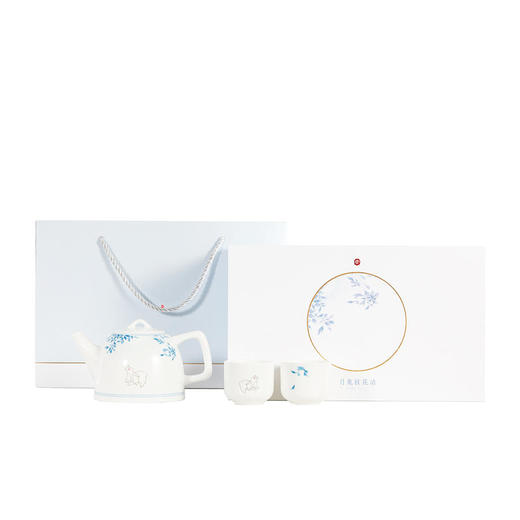 【故宫陶瓷】月兔桂花清-茶壶茶杯国风中式骨瓷茶具套装礼盒 商品图0