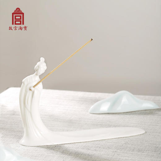 【故宫陶瓷】清心端自秀深闺-湘君陶瓷美人香插摆件（赠送线香） 商品图2