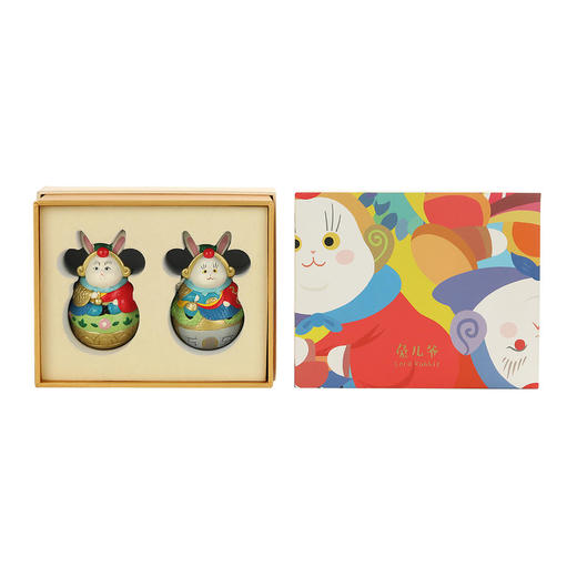 【故宫伴手礼】平安守护神-国风礼物中式传统兔爷摆件(一对礼盒装) 商品图0