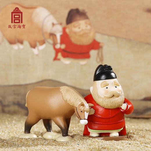 【故宫伴手礼】赵孟頫浴马图系列-树脂摆件套装 商品图1