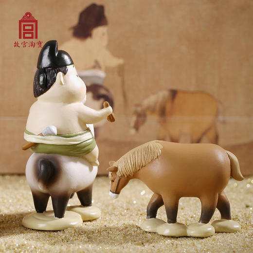 【故宫伴手礼】赵孟頫浴马图系列-树脂摆件套装 商品图3