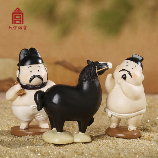 【故宫伴手礼】赵孟頫浴马图系列-树脂摆件套装 商品图2