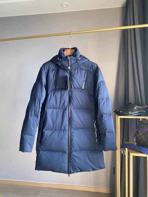 高端亮面蓝色！原价:8500 保时捷A*d X Porsche联名款男士中长款羽绒服 商品图3