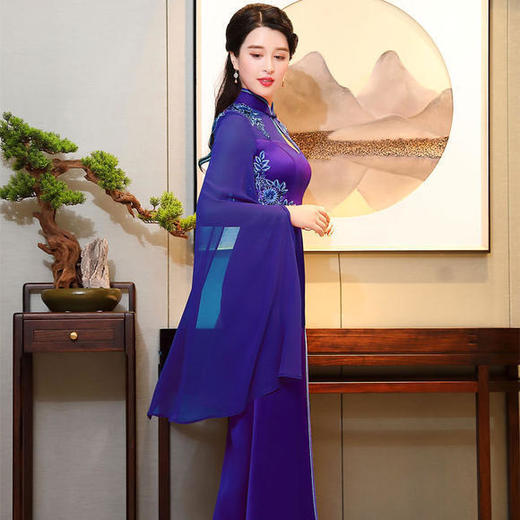 时尚优雅修身，高开叉中国风晚礼服MB-晚礼服 商品图1