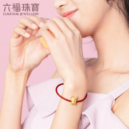 六福珠宝 招财生肖鼠黄金转运珠手链路路通硬金串珠定价 总重1.62克;金重1.47克	GFA170371 商品图3