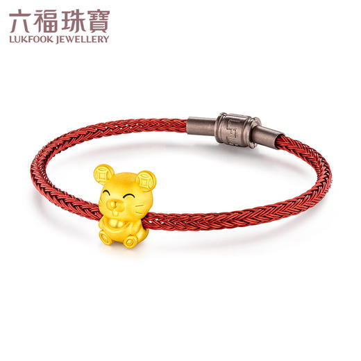 六福珠宝 招财生肖鼠黄金转运珠手链路路通硬金串珠定价 总重1.62克;金重1.47克	GFA170371 商品图4