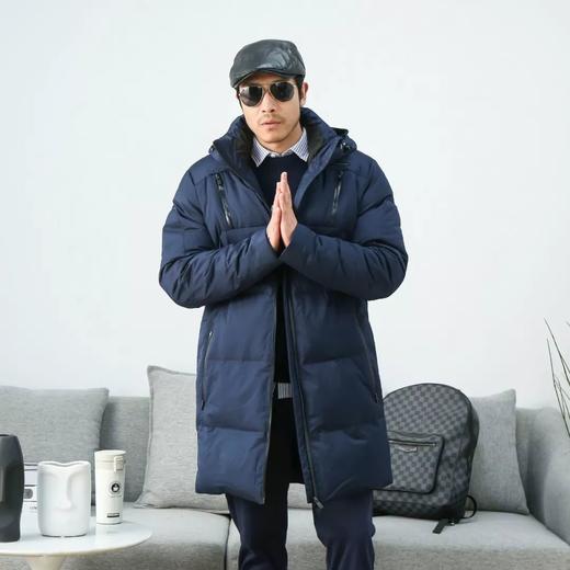 高端亮面蓝色！原价:8500 保时捷A*d X Porsche联名款男士中长款羽绒服 商品图0