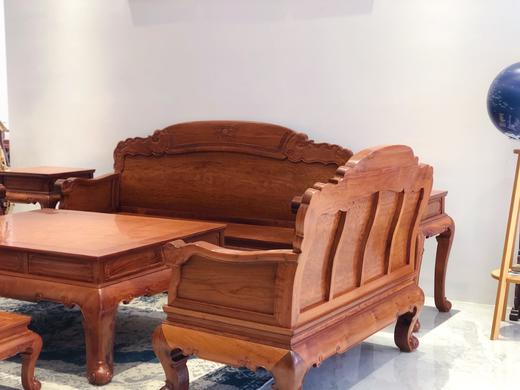 红桥红 家具严选  缅甸花梨(大果紫檀）  【如意素靠背沙发八件套】 商品图8