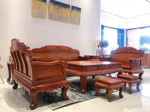 红桥红 家具严选  缅甸花梨(大果紫檀）  【如意素靠背沙发八件套】 商品图1