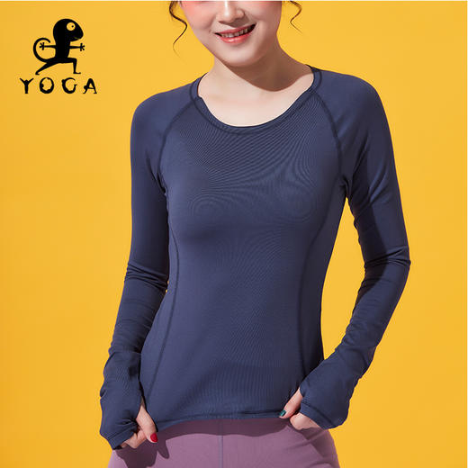 2020壁虎瑜伽【绵绵】裸感亲肤收腰长袖T恤无胸垫 商品图0