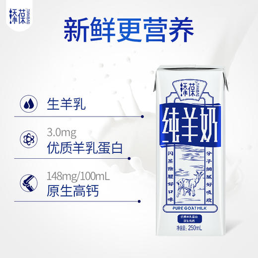 【添葆】羊奶山羊奶盒装早餐纯羊奶250ml*6盒 商品图3