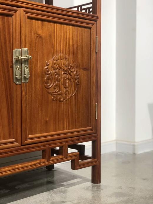 红桥红 家具严选  缅甸花梨(大果紫檀）  【卷草纹条子书架】 商品图8