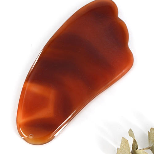天然红玛瑙玉石刮痧板刮脸神器一个 疏通面部全身经络淋巴排毒 商品图0