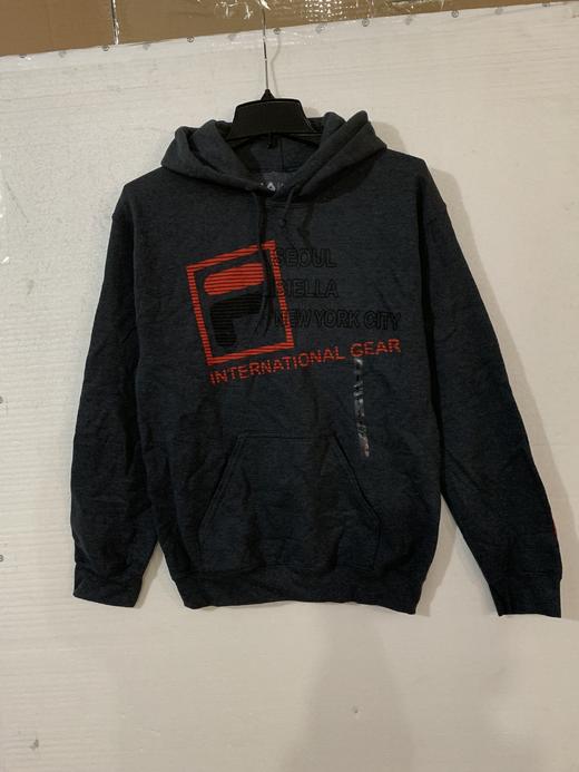 瑕疵 FILA 斐乐 美版男士情侣装保暖加绒休闲连帽套头卫衣 商品图0