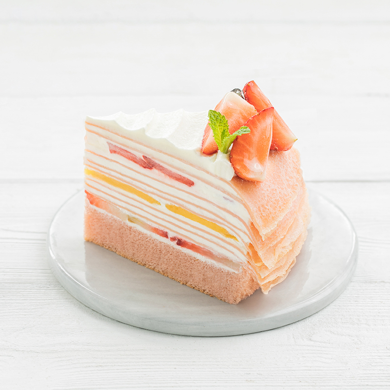 【草莓可丽多】 2磅草莓千层蛋糕,q软薄嫩手工煎制(陆丰)