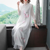 上海旗袍厂KDS-1062     2020春夏新款女装中国风绣花禅意茶服连衣裙 商品缩略图2