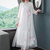 上海旗袍厂KDS-1062     2020春夏新款女装中国风绣花禅意茶服连衣裙 商品缩略图1