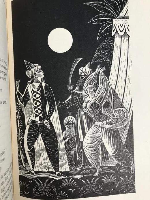 一千零一夜（全4卷） 埃里克·弗雷泽木版画插图 精装16开带书匣 商品图8