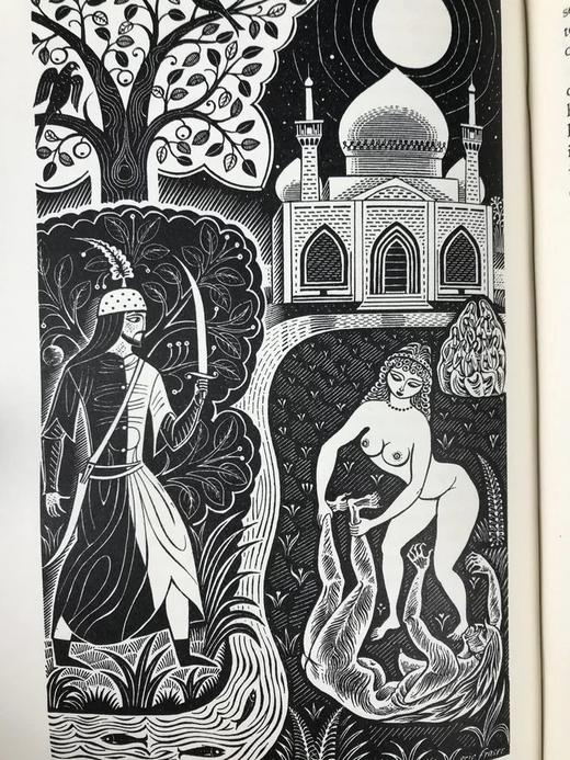 一千零一夜（全4卷） 埃里克·弗雷泽木版画插图 精装16开带书匣 商品图9