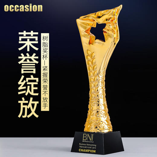 奖杯定制水晶定做五角星荣誉年会高档创意优秀员工儿童免费刻字 商品图0