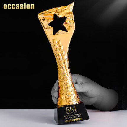 奖杯定制水晶定做五角星荣誉年会高档创意优秀员工儿童免费刻字 商品图2