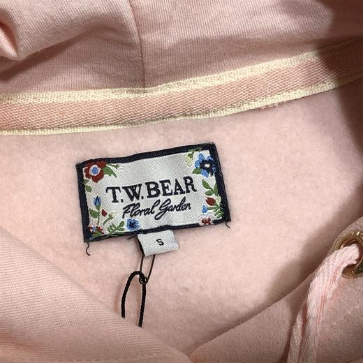 T..W 小熊尼尼 冬季新女款加厚加绒小熊刺绣连帽卫衣 WY340 商品图8