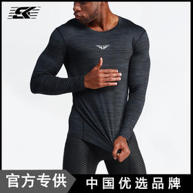 运动健身服男 长袖秋冬篮球跑步运动紧身衣男