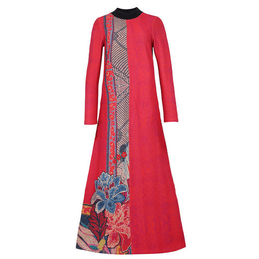 YB-19D28秋冬新款大码女装阔太太洋气高贵长裙 商品图1