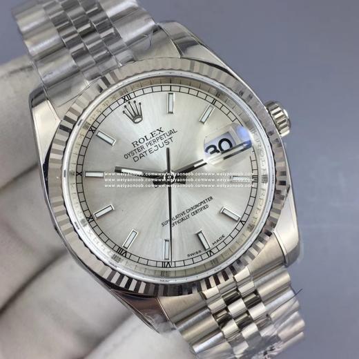 AR劳力士ROLEX DATEJUST超级904L V2升级版日志型36系列腕表，表壳表带运用超级904L铸造而成，并行代购版DATEJUST，完美修正十年间所有副本的不足和缺陷，36mm表径 商品图10