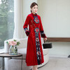 F-2062刺绣金丝绒棉服棉衣高端大气旗袍立领绣花外套 商品缩略图2